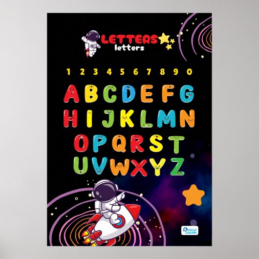 Alphabet Featuring Outer Space Poster (Voorkant)
