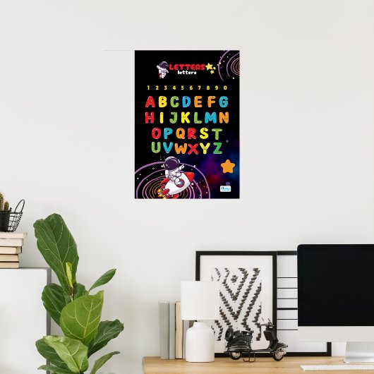 Alphabet Featuring Outer Space Poster (Thuiskantoor)