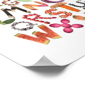 Alphabet Food Art met groenten en fruit - Poster (Hoek)