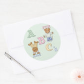 Alphabet Fun Teddy Bears Ronde Sticker (Envelop)