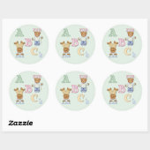 Alphabet Fun Teddy Bears Ronde Sticker (Vel)