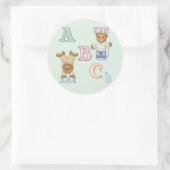 Alphabet Fun Teddy Bears Ronde Sticker (Tas)