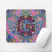 Alphabet G mandala Muismat (Met muis)