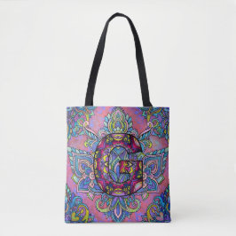 Alphabet G mandala Tote Bag