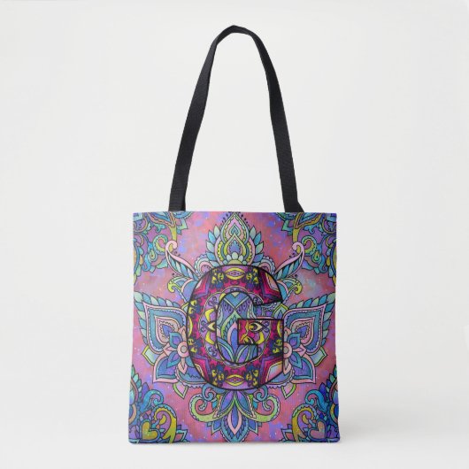 Alphabet G mandala Tote Bag (Voorkant)
