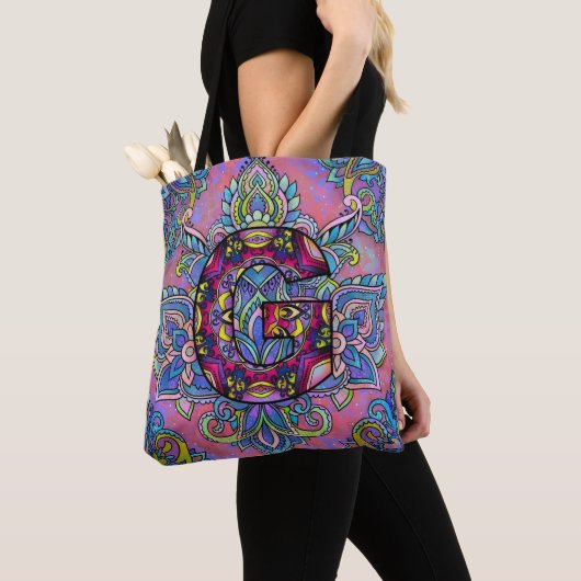 Alphabet G mandala Tote Bag (Dichtbij)
