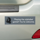 Alphabet Game Bumpersticker Q (Op auto)