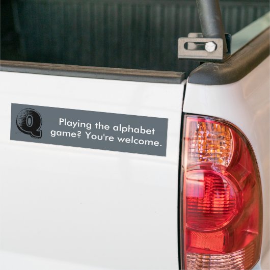 Alphabet Game Bumpersticker Q (Op Truck)