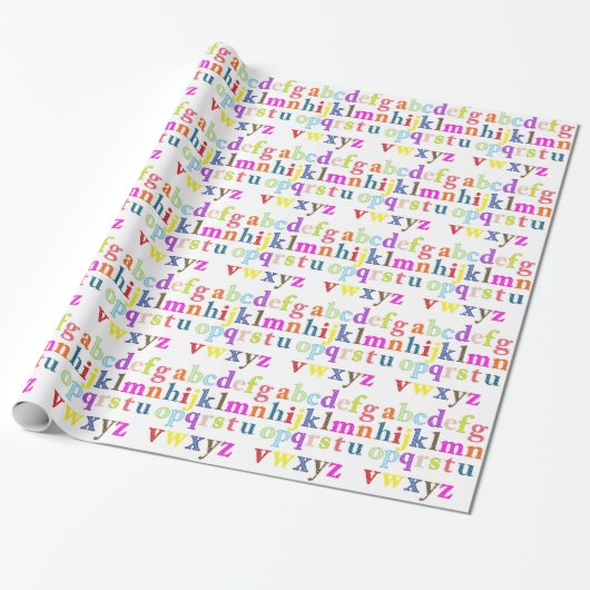 Alphabet Gift Wrap Cadeaupapier (Uitgerold)