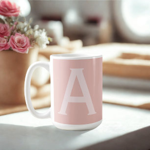 Alphabet Gifting Blush Pink Monogrammed Coffee Mok