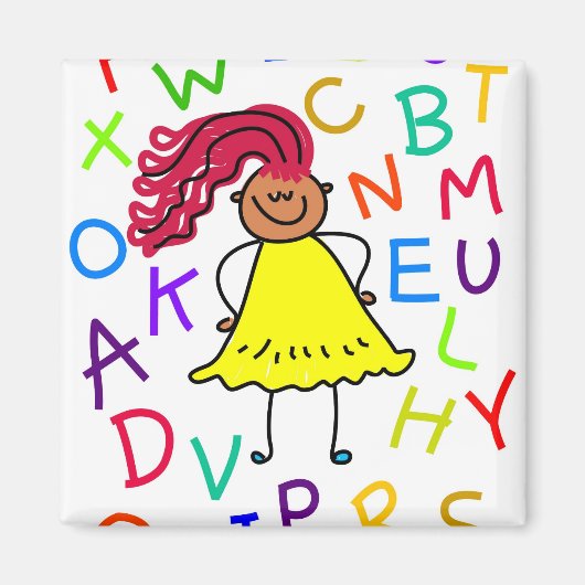 Alphabet Girl Magneet (Voorkant)