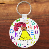 Alphabet Girl Sleutelhanger (Voorkant)