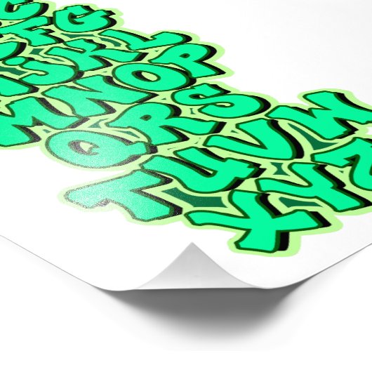 Alphabet Green Foto Afdruk (Hoek)