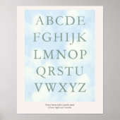 Alphabet – Green Nursery ABC Wall Art (16×20) Poster (Voorkant)