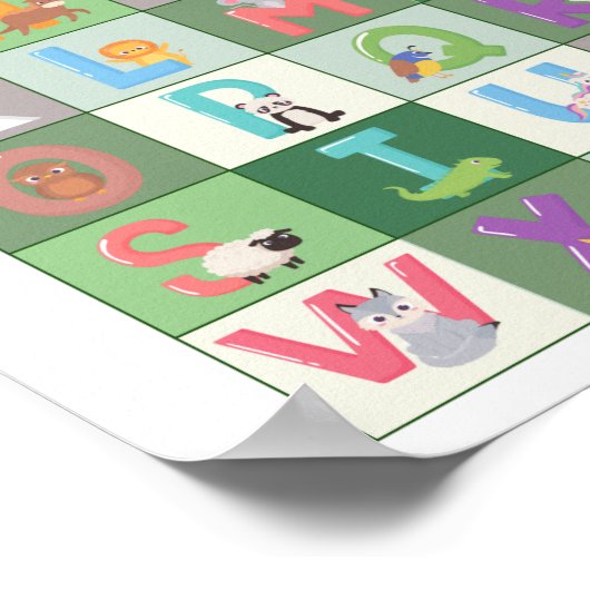 Alphabet Green Poster for Nursery Room (Hoek)