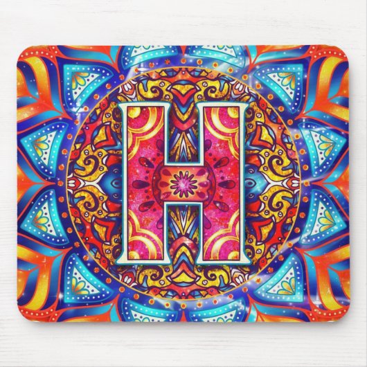 Alphabet H mandala Muismat (Voorkant)