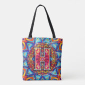 Alphabet H mandala Tote Bag (Achterkant)