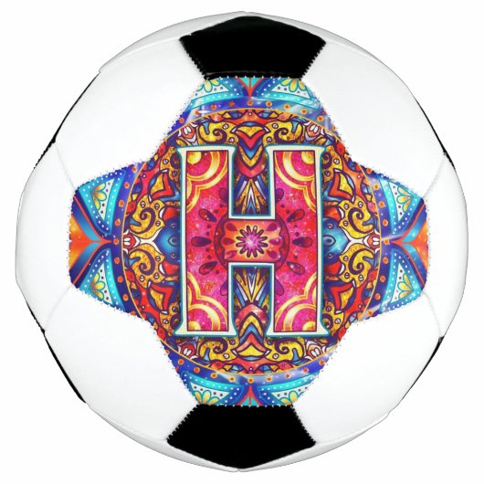 Alphabet H mandala Voetbal (Voorkant)