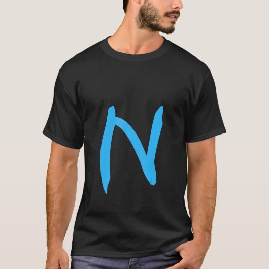 Alphabet Handwritten Letter N T-shirt (Voorkant)
