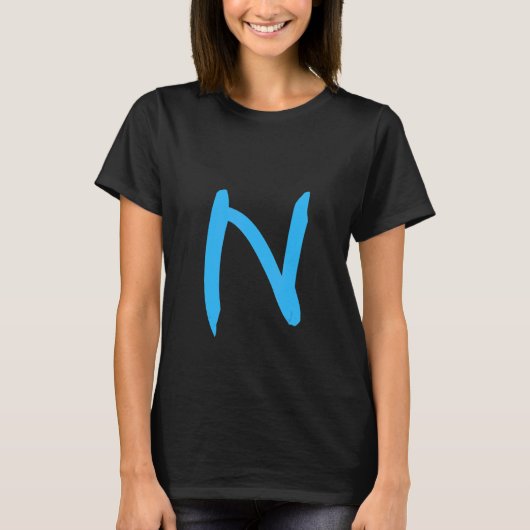 Alphabet Handwritten Letter N T-shirt (Voorkant)