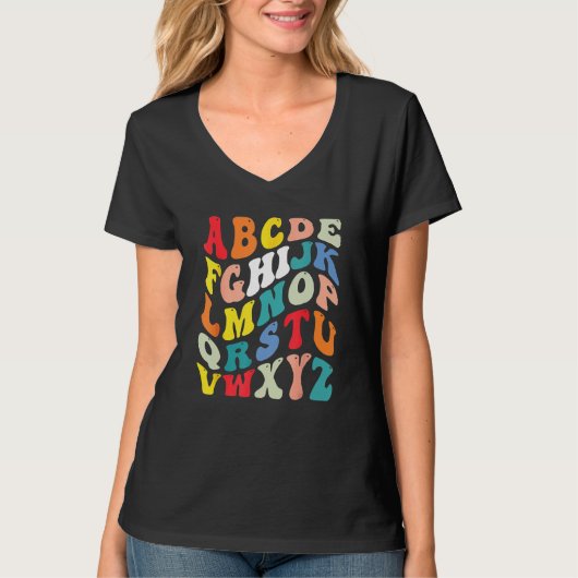 Alphabet Hi Back To School ABC Pre K Kindergarten  T-shirt (Voorkant)