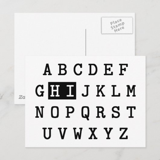 Alphabet Hi Briefkaart (Voorkant / Achterkant)