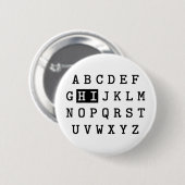 Alphabet Hi Ronde Button 5,7 Cm (Voorkant /achterkant)