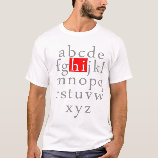 Alphabet HI T-shirt (Voorkant)