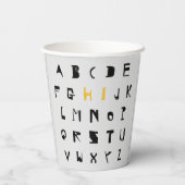 Alphabet Hi Terug naar school Inleiding Papieren Bekers (Achterkant)