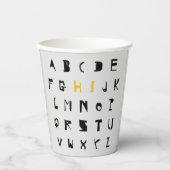 Alphabet Hi Terug naar school Inleiding Papieren Bekers (Voorkant)