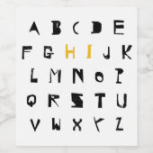 Alphabet Hi Terug naar school Inleiding Wijn Etiket (Enkel label)