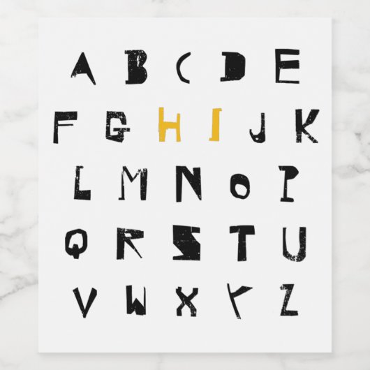Alphabet Hi Terug naar school Inleiding Wijn Etiket (Enkel label)