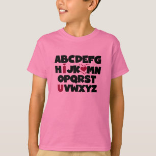 Alphabet I Love U T-shirt
