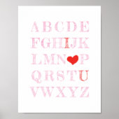 Alphabet I Love You Valentijnsdag Sign Poster (Voorkant)