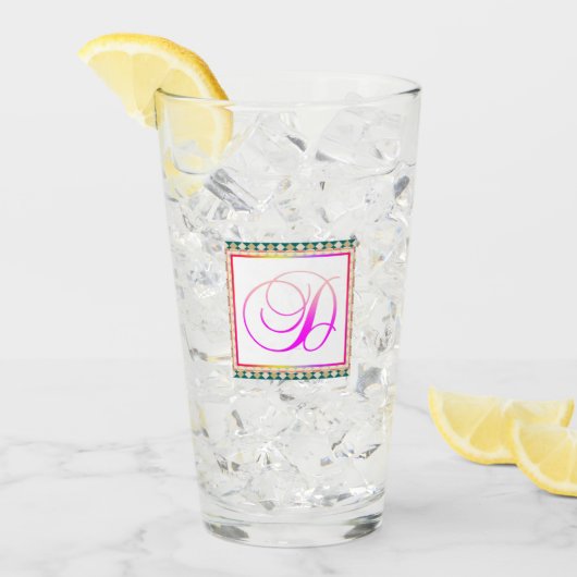 ALPHABET INITIAAL D MONOGRAM GLAS (Voorkant ijs)