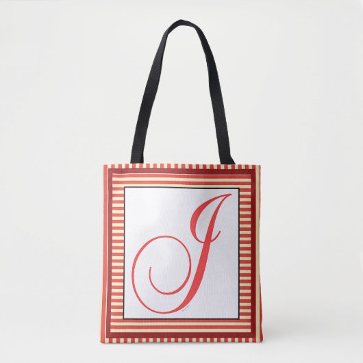 ALPHABET INITIAAL J MONOGRAM TOTE BAG (Voorkant)