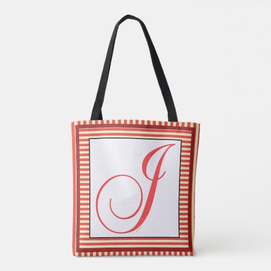 ALPHABET INITIAAL J MONOGRAM TOTE BAG (Achterkant)