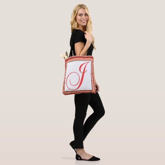 ALPHABET INITIAAL J MONOGRAM TOTE BAG (Op model)