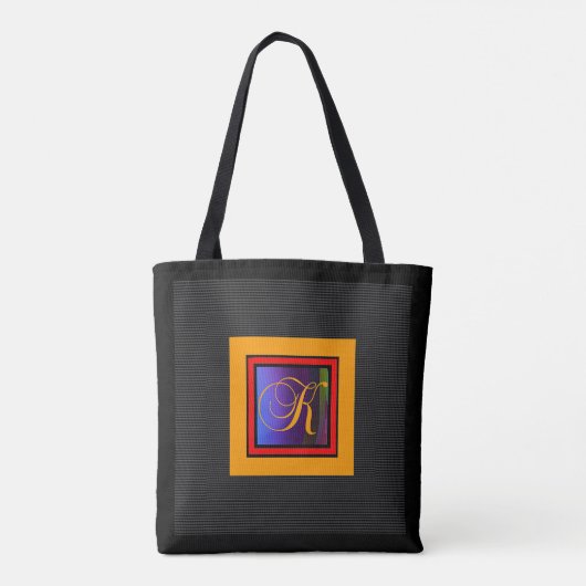 ALPHABET INITIAAL K MONOGRAM, TOTE BAG (Achterkant)