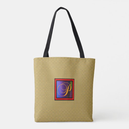 ALPHABET INITIAAL P MONOGRAM TOTE BAG (Achterkant)