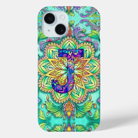 Alphabet J mandala Case-Mate iPhone Case (Achterkant)