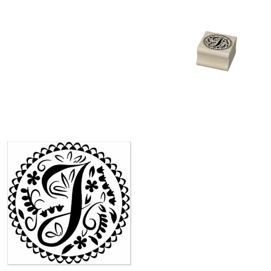 Alphabet J Rubberstempel (Gestempeld)