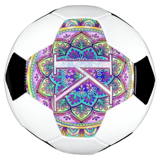Alphabet K mandala Voetbal (Gedraaid)