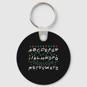 Alphabet Kerstverlichting Familie Bijpassende Pyja Sleutelhanger