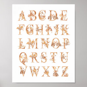 Alphabet Kinderkamer Decor Waterverf ABC Grafiek Poster