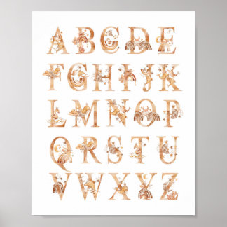 Alphabet Kinderkamer Decor Waterverf ABC Grafiek Poster
