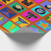 Alphabet Kleurrijke Cadeauverpakking Papier - Rood (Hoek)