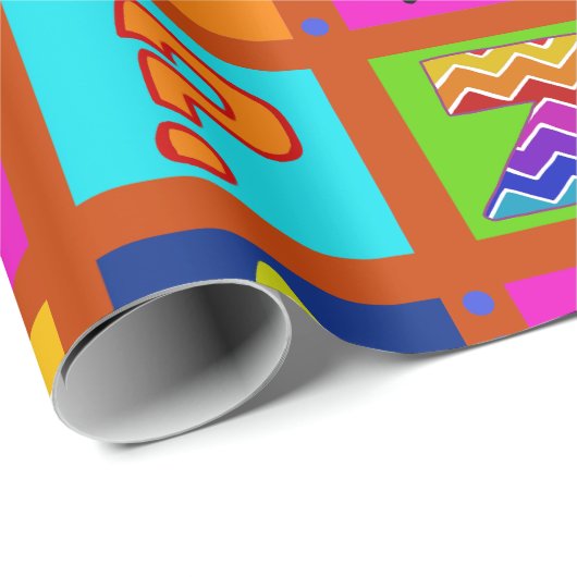 Alphabet Kleurrijke Cadeauverpakking Papier - Rood (Rol Hoek)