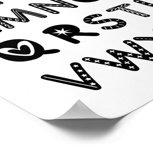 Alphabet Kwekerij Decor ABC Clipart Printable Poster (Hoek)