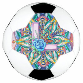 Alphabet L mandala Voetbal
